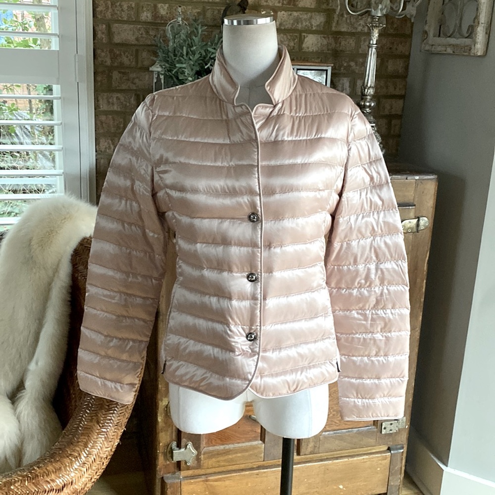 GIL BRET REAL DOWN BUTTON BLUSH PUFFER JACKET 8 EXCELLENT